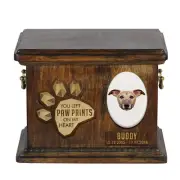 Whippet wooden urn with a dog Art-Dog
