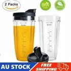 2Pack 24oz Cup with Sip & Seal Lid Blender Parts fit Nutri Ninja Auto IQ Series
