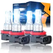 4 x H11+ H11 mini Combo LED Headlight Bulbs Conversion Kit High Low Beam White