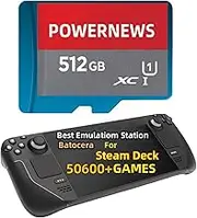 512GB Retro Game Card for Steam Deck, 50600+ Plug and Play Video Games, Included Retro Games and Emulator Console, Batocera 39 Game System Compatible