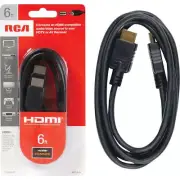 RCA 6 Ft. Black Standard HDMI Cable VH6HHR RCA VH6HHR 044476046148 Black