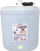 Lamp Oil for Cemetery Box Oil Lamp - 20 Litre Drum - Odourless and Clear for Greek Cemetery Oil Lamps.