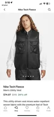 Men’s Nike Tech Fleece Utility Vest Black Medium