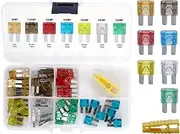 ACBungji Upgraded Micro II 2 Blade Fuse Kit Assortment 5A 7.5A 10A 15A 20A 25A 30A ATO ATC 50 Pieces for SUV Truck RV