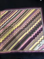 New With Tags MISSONI COTTON SQUARE HANKERCHIEF SQUARE SCARF 17” Zig Zag Stripes