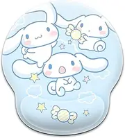 Kawaii Mouse Pad with Wrist Support, Cute Ergonomic Mouse Pads with Non-Slip Base for Home Office Decor for Women Essentials Desk Decor Accessories (Blue01)