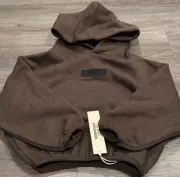 Fear of God Essentials Heather Wood Logo Pullover Sweatshirt Hoodie Kid Size 2/3
