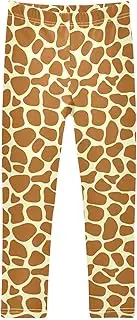 [Joisal] Girls Leggings 4T Giraffe Skin Print, Comfortable Leggings for Girls with Stretchy Fabric
