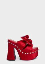 [Sugar Thrillz] Lover Strike A Pose Bow Mule Heels