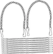 10pcs Tag Chain Stand Holders Plant Ceiling Hooks for Hanging Lights Small Hanging Basket Brackets Rail Heavy Duty Chain Tree Siding Liners Traps Post Pot Iron Black