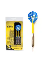 Parramatta Eels NRL Brass Darts 3 X Darts Flights & Shafts In Case
