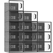 SEE SPRING X-Large Shoe Storage Box Fit Size 11, Clear Plastic Stackable Shoe