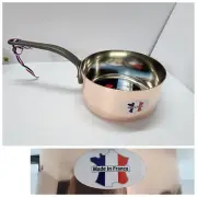NEW Baumalu 2 qt Copper 7” Diameter French Sauce Pot Iron Handle Made In France