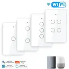 WiFi Smart Light Switch Wall Touch Glass Panel Timer Alexa Google APP Control