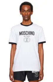 MOSCHINO White Double Smiley T-Shirt $310