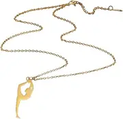 [Happyyami] Gymnastics Neck Chain Decorative Pendant Fashionable Metal Necklace for Men Women Present