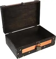 SOPOTUTU Vintage Wooden Decorative Storage Chest with Lock Retro Keepsake Box for Home Decor Office Organization and Wedding Present Versatile Wooden Storage for Treasures and Memories