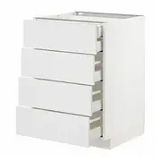 METOD / MAXIMERA base cb 4 frnts/2 low/3 md drwrs, white/Stensund white, 60x60x80 cm