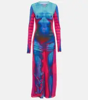 [Y/Project] Y/Project x Jean Paul Gaultier Body Morph mesh maxi dress AU 6 multicoloured
