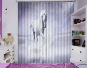 Horse Tread On Water 3D Curtain Blockout Photo Printing Curtains Drape Fabric