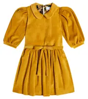 [Paade Mode] Paade Mode Embroidered velvet dress Y 14 yellow