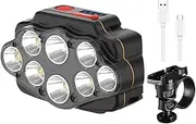 Cycle Front Headlight, LED Rechargeable Light, Waterproof Cycle Light, Night Riding Headlight, Rechargeable Light, Front LED Light, Night Cycling Light, 8 Light Cycle Headlight