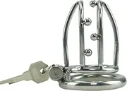 Inverted Chastity Sex Toys Cage Penis Cage Chastity Lock Stainless Steel for Men BDSM Penis Cage Male Metal Beginner Device Penis Ring Prevent Erection Couple