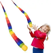 Catch Tail Foam Balls – Colorful Soft Tail Ball | Fun Soft Rainbow Play Ball | Rainbow Tail Ball Toy for Toddler for Safe Indoor & Outdoor Throwing, Catching, and Active Play