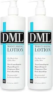 DML Moisturizing Lotion- Hydrating Hand and Body Moisturizer/Hypoallergenic Body Lotion for Dry and Cracked Skin/Gentle, Unscented Moisturizing Lotion Great for Men and Women / 16 oz (Pack of 2)