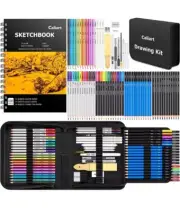176PCS Art Supplies Sketching Kit with 100 Sheets 3-Color Sketch Book, Graphi...
