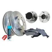 Rear Wheel Bearing Hub Assembly + Brake Rotor Pad Kit for Mazda 3 BKFP W/O ABS