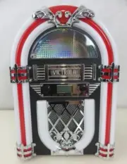 NEW Victrola Retro MCM Countertop Jukebox LED Bluetooth FM Radio NWOB