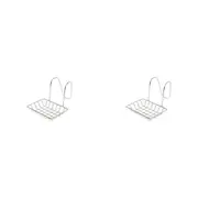 2PK Immerse Bathroom Soap Caddy Over Tub Hanging Tray Organiser Stainless Steel