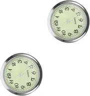 ULTECHNOVO 2pcs Car Clock Car Stuff Time Clock Dashcams for Cars Dashboard Automotive Clock Auto Clock Car Stick on Clock Mini Round Clock Tiny Clock Vehicle Clock Small Clock Metal