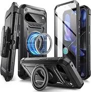 SUPCASE for Google Pixel 9 Pro XL Case with Stand (UBPro Mag), [Support MagSafe] [Built-in Screen Protector & Belt Clip] [Military-Grade Protection] Magnetic Phone Case for Pixel 9 Pro XL, Black