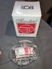 NIB Royal Crystal Rock Covered Art Deco Jar Egg ShapeCod 504928 Italy 1970's