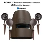 2.1 Wireless Outdoor Audio Set: BT Subwoofer & 2 Pairs of Landscape Speakers