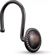CHICTIE Bronze Shower Curtain Hooks,Oil Rubbed Decorative Shower Rings,Set of 12
