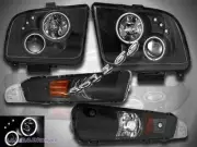 2005 06 07 08 09 FORD MUSTANG CCFL TWIN HALO PROJECTOR HEADLIGHTS +BUMPER LIGHTS (for: Ford)
