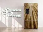 Vintage Retro Themed Sun Ray Fridge Freezer Wrap Side Door Vinyl Decal