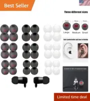 Silicone Earbud Replacement Tips - 36 Pcs, S/M/L for Ultimate Comfort