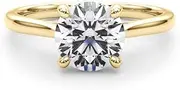 [JTC LTD] 1.00ct Lab-Grown Diamond Solitaire Engagement Ring, Round Brilliant Cut, D Color, VVS Clarity, Elegant Gold Setting With Tapered Shank