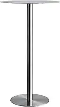 High Top Bar Table, Stainless Steel Frame Breakfast Bar Modern Dining Table Pub Table Round Bistro Cocktail Table for Home, Office, Kitchen, Patio and Balcony(60x105cm/2.0x3.4ft)