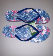 Lilly Pulitzer NWT Pool Flip Flops She She Shells Size 9/10