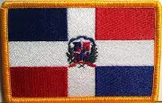 DOMINICAN REPUBLIC FLAG PATCH W/ VELCRO® Brand Fastener CARIBBEAN