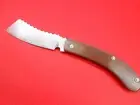 Custom Handmade Damascus Blade Folding Knife Micarta Handle Leather Pouch S426