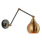Gold Wall Sconces Lighting, Mid-Century Modern Plug-in or Hardwired Wall Moun...