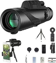 Stscope 360 Monocular, High-Power Long-Range Optics with Night Vision & Phone Adapter, Tripod-Compatible Gear for Birdwatching, Stargazing, Camping, Compact Multipurpose Design (10×42,Upgraded Black)