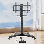 Motorized TV Mount - TV Stand with Wheels for 32-65 inch Plasma/LCD/LED TVs, Automatic Lifting TV Lift Electric with Laptop Shelf, TV Stand with Wheels up to 50 kg, max.