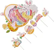 Abaodam 20pcs Vintage Easter Rabbit and Egg Vase Picks for Easter Table Centerpiece Charming Home Decor Versatile Decorative Picks for Unique Party Decorations